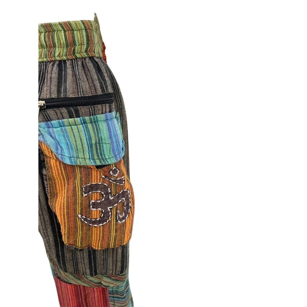 Rising international pants patchwork 70s hippie b… - image 5